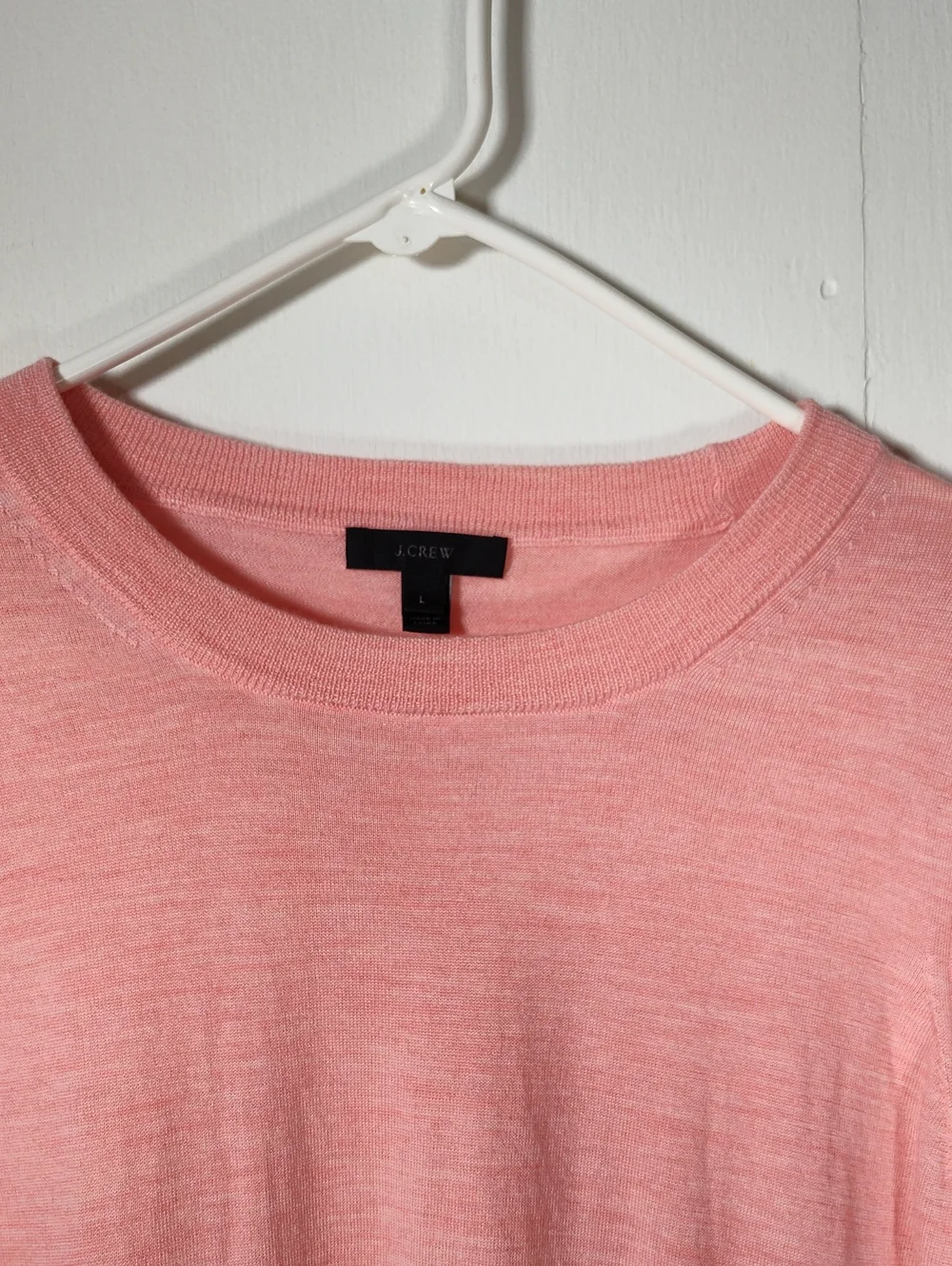 J. Crew Tippi 100% merino wool lightweight crewneck pink‎ sweater L